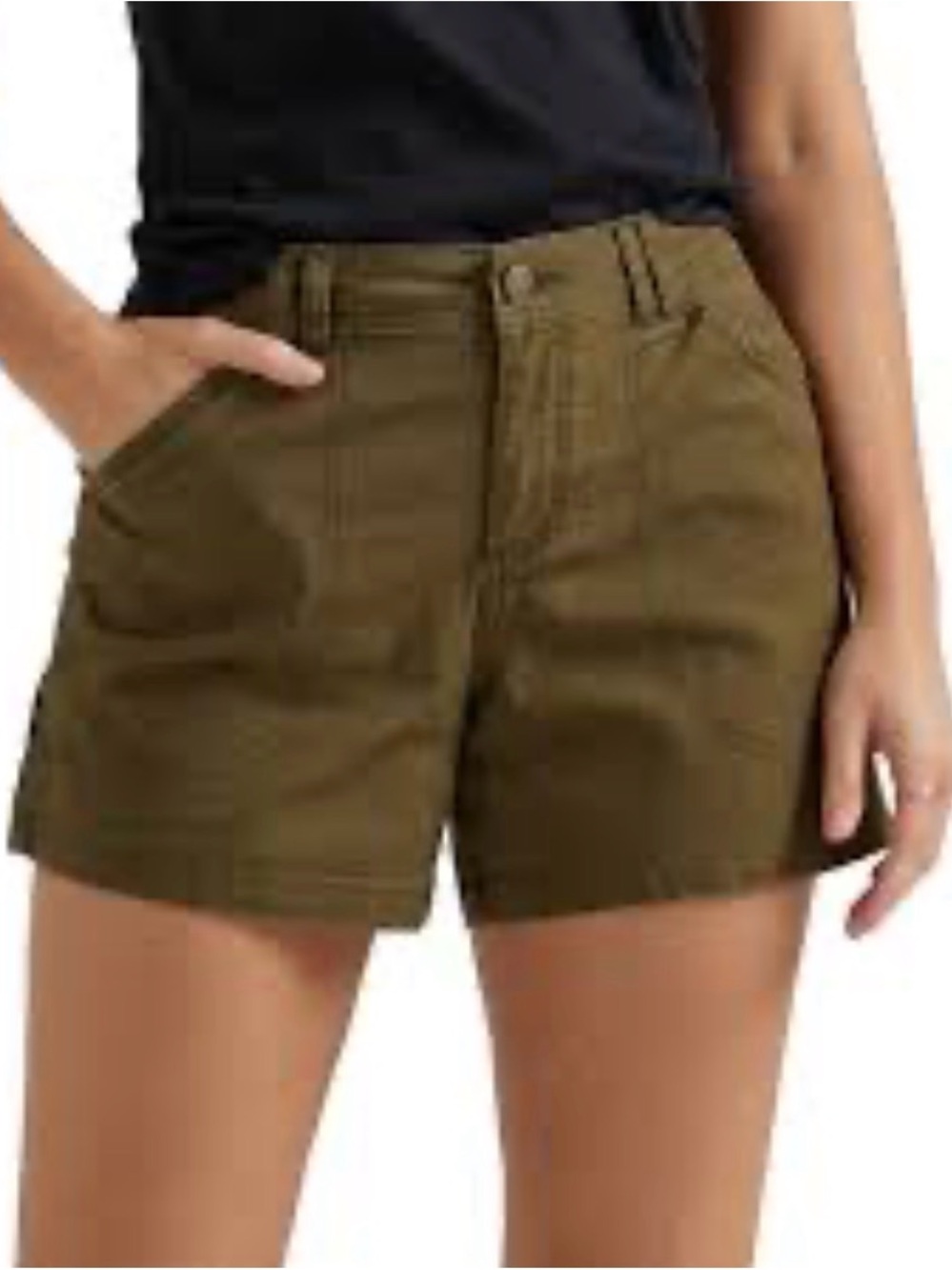 Lee Women's Olive Night Legendary Mid Rise Carpenter Short 4” Size 18 NWT $35